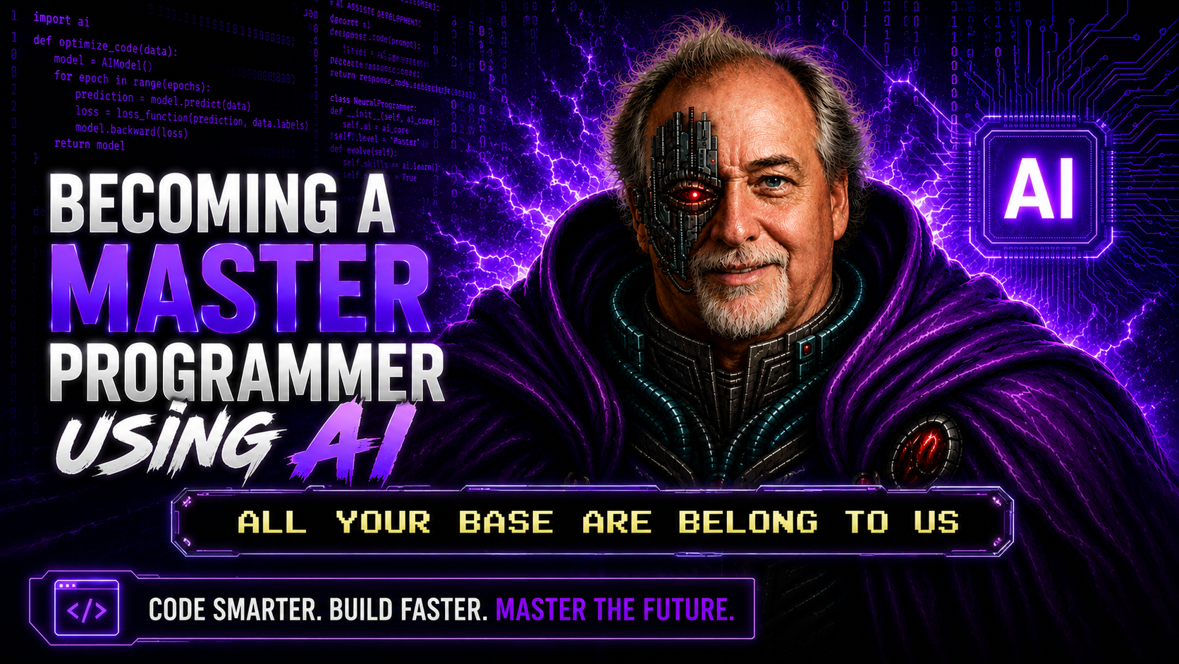Becoming a master programmer using AI — course promotional artwork